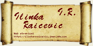 Ilinka Raičević vizit kartica
